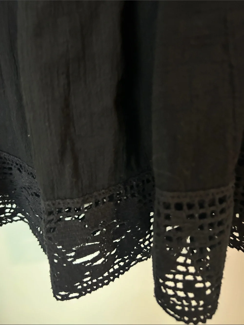 Christina Black Crochet-Hem Circle Skirt